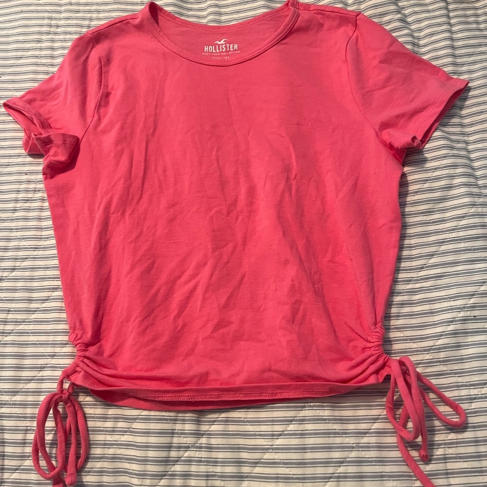 Hollister Pink Baby Tee with Ties